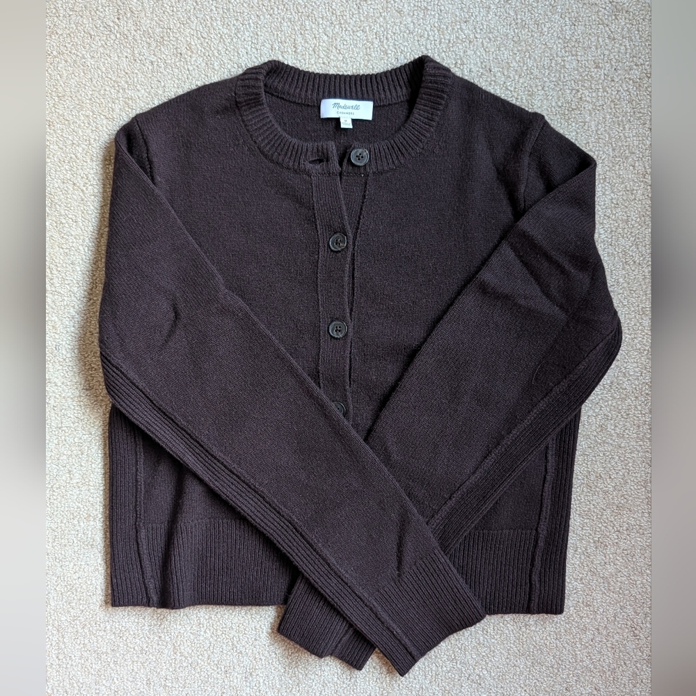 Madewell 100% Brown Cashmere Cardigan Medium